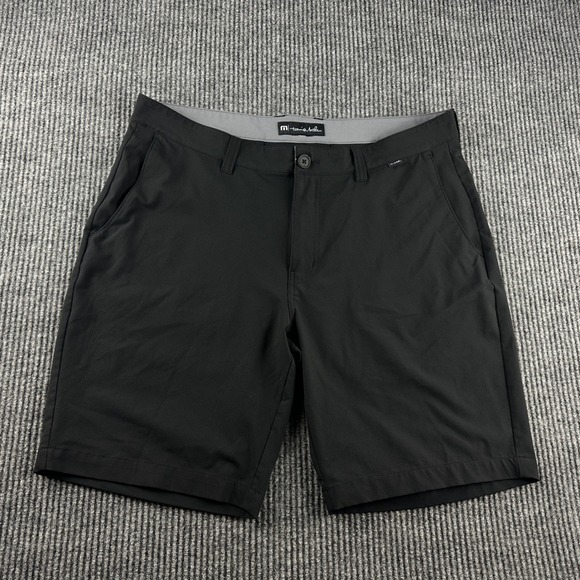 TravisMathew Other - TravisMathew Mens Black Golf Shorts Micro Check Performance Textured 34